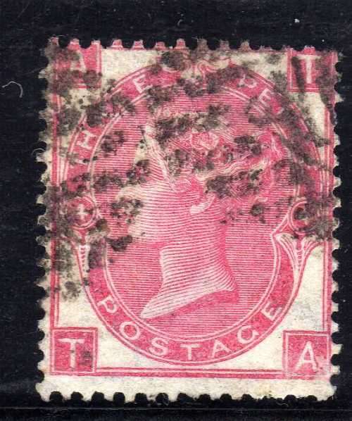 GREAT BRITAIN 1865-1867 3d ROSE PLATE 4 FINE USED. SG 92. CAT 250 POUNDS. (2018)