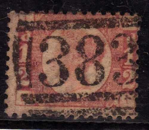 GREAT BRITAIN 1870 1/2d RED PLATE 8 FINE USED. SG 48. CAT 120 POUNDS. (2018)
