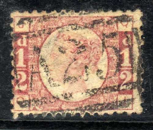 GREAT BRITAIN 1870 1/2d RED PLATE 6 FINE USED. SG 48. CAT 30 POUNDS. (2018)