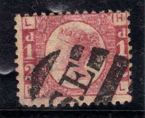 GREAT BRITAIN 1870 1/2d RED PLATE 1? GOOD USED. SG 48. CAT 100 POUNDS. (2018)