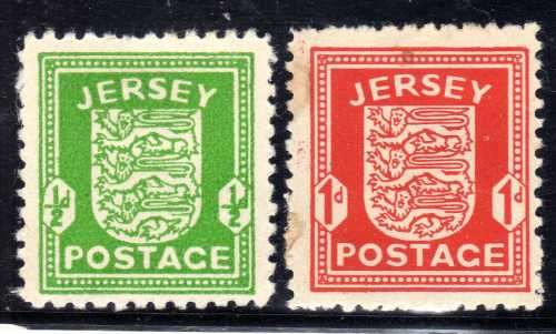 JERSEY 1941-43 SET OF 2 MOUNTED MINT. SG 1-2. CAT 16 POUNDS. (2018)