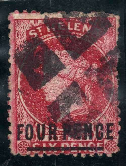 ST HELENA 1864-80 4d CARMINE FINE USED. SG 14. CAT 60 POUNDS. (2018)