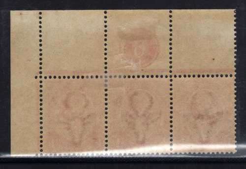 SOUTH AFRICA 1913 DEFIN 1d CORNER PLATE NO 6 MM. SACC 3. CAT R350. (SACC 2019-20)