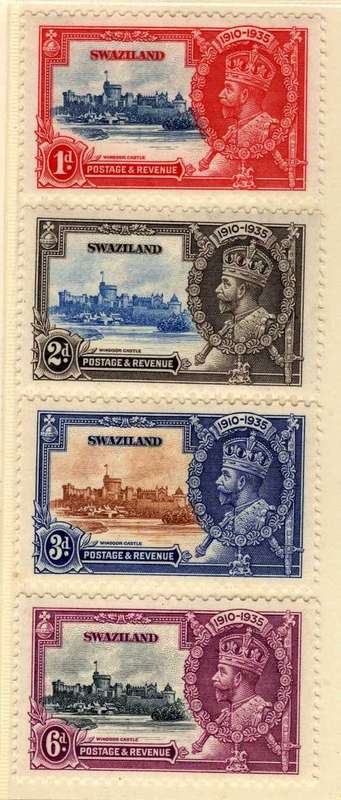 SWAZILAND 1935 SILVER JUBILEE SET OF 4 LMM. SACC 20-3. CAT R123.
