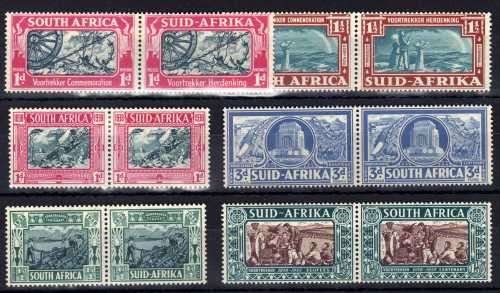 SOUTH AFRICA 1938 2 VOORTREKKER SETS LMM. SACC 75-80. CAT R1410. (2019/20)