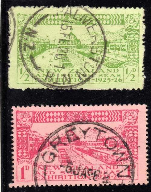 NEW ZEALAND 1925 DUNEDEN EXHIBITION SHORT SET OF 2 VERY FINE USED. SG 463-4. CAT 23,50 POUNDS (2018)