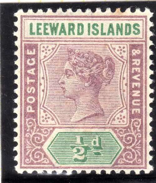 LEEWARD ISLANDS 1890 QV DEFIN 1/2d MOUNTED MINT. SG 1. CAT 3,50 POUNDS. (2018)