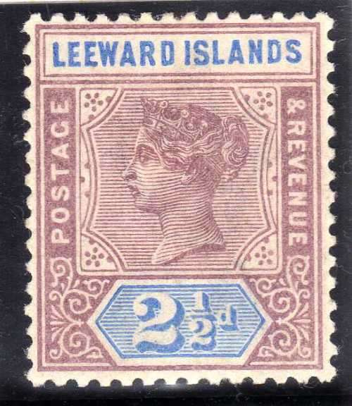 LEEWARD ISLANDS 1890 QV DEFIN 2,5d MOUNTED MINT. SG 3. CAT 9 POUNDS. (2018)