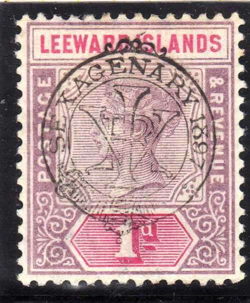LEEWARD ISLANDS 1897 QV DIAMOND JUBILEE 1d MOUNTED MINT. SG 10. CAT 9 POUNDS. (2018)