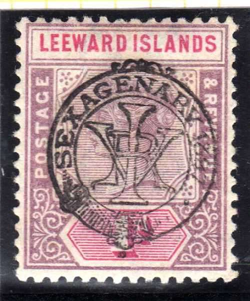 LEEWARD ISLANDS 1897 QV DIAMOND JUBILEE 1d MOUNTED MINT. SG 10. CAT 9 POUNDS. (2018)