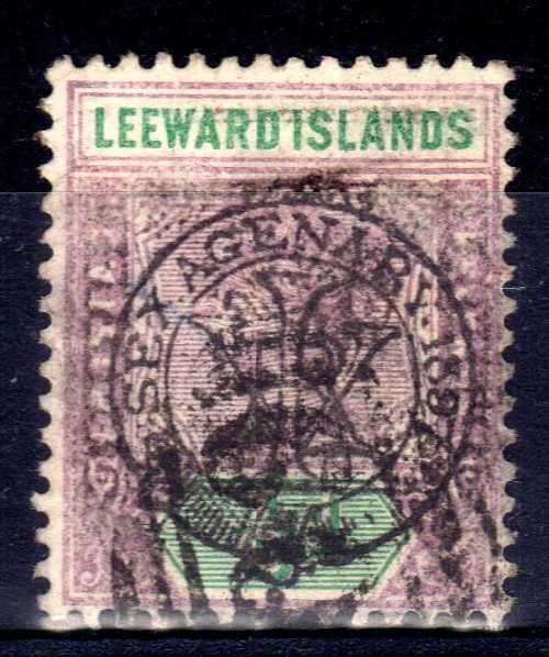 LEEWARD ISLANDS 1897 QV DIAMOND JUBILEE 1/2d VFU. SG 9. CAT 25 POUNDS. (2018)