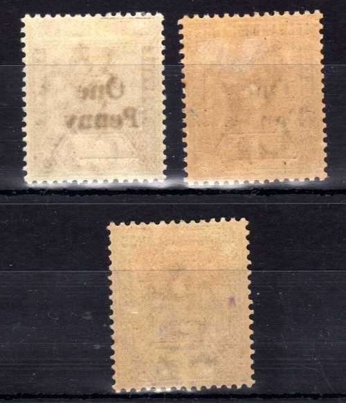 LEEWARD ISLANDS 1902 QV LOCAL SURCHARGE SET OF 3 LMM. SG 17-19. CAT 19 POUNDS. (2018)