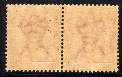 LEEWARD ISLANDS 1902 QV LOCAL SURCHARGE "One Penny" ON 4d UMM PAIR. SG 17.