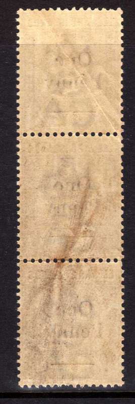 LEEWARD ISLANDS 1902 QV LOCAL SURCHARGE "One Penny" ON 6d STRIP OF 3 UMM. SG 18. CAT 24 GBP++ (2018)