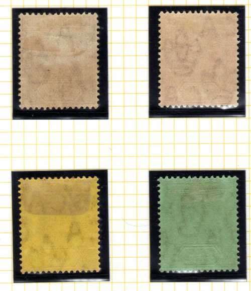 LEEWARD ISLANDS 1907 KEVII DEFIN 1/4d, 1d, 3d & 1/- MM. SG 36, 38, 41 & 43. CAT 31,25 POUNDS (2018)