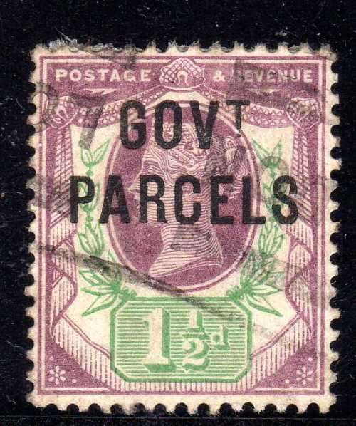 GREAT BRITAIN 1887-1900 GOVERMENT PARCELS 1,5d V.F. USED. SG O65. CAT 28 POUNDS