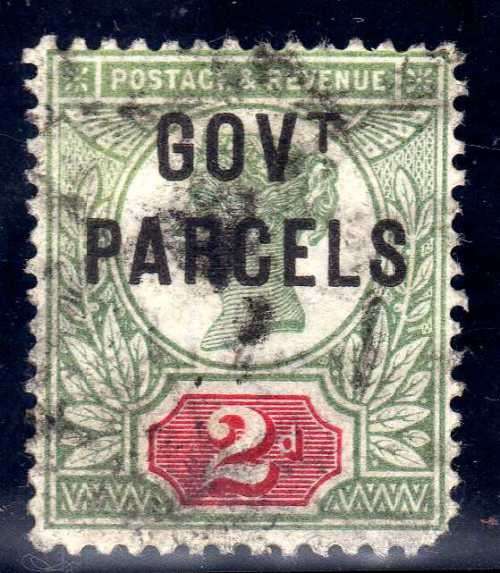 GREAT BRITAIN 1891-1900 GOVERMENT PARCELS 2d FINE USED BUT BLUNT CORNER. SG O70. CAT 50 POUNDS 2018