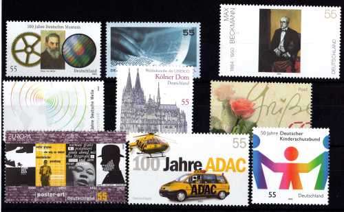 GERMANY 2003 9 STAMPS UMM. CAT 12,60.