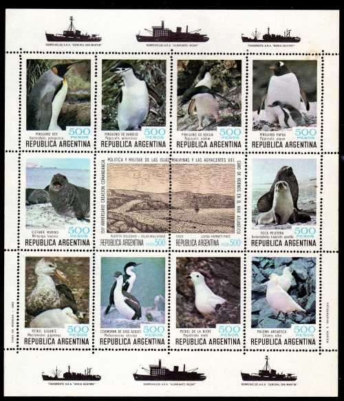 ARGENTINA 1980 BIRDS & ANIMALS 2 MINI SHEETS. SG MS 1687. CAT 44 POUNDS.