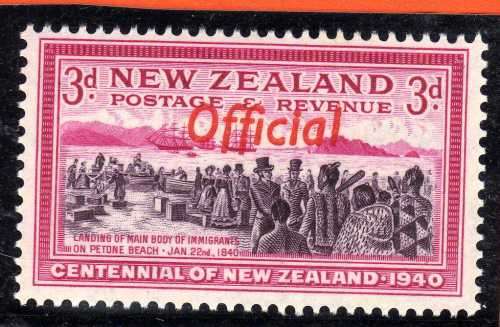 NEW ZEALAND 1940 OFFICIAL CENTENNIAL ISSUE 3d UMM. SG O146. CAT 8 POUNDS. (2018)