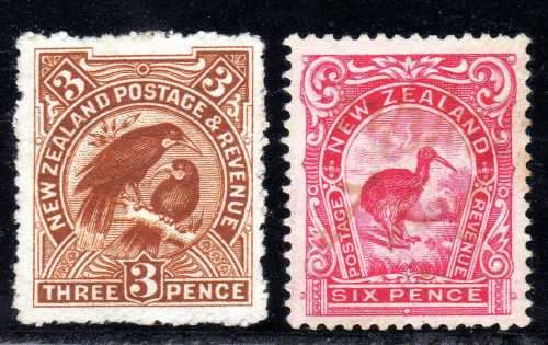 NEW ZEALAND 1907-8 DEFIN REDUCED SIZE 3d & 6d. (6d = SG 384, 3d = SG??)