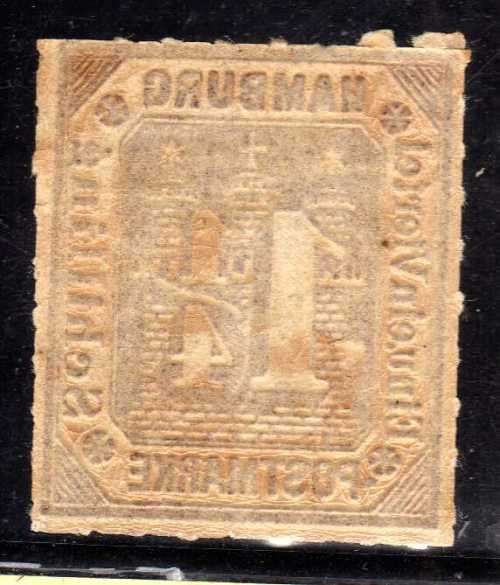 HAMBURG 1866 1¼s MAUVE ROUL MOUNTED MINT. SG 44. CAT 55 POUNDS.