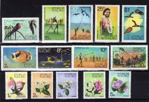 NAURU 1973 DEFIN SET OF 14 LMM. SG 99-112. CAT 6,95 POUNDS.