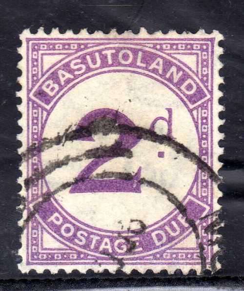 BASUTOLAND 1933 POSTAGE DUE 2d ORDINARY PAPER VERY FINE USED. SACC 2. CAT R550.
