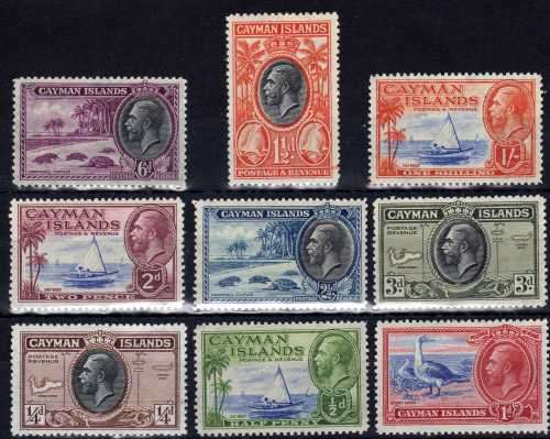 CAYMAN ISLANDS 1935 DEFIN SHORT SET OF 9 VERY FINE LMM. SG 96-104. CAT 31 POUNDS. (2018)