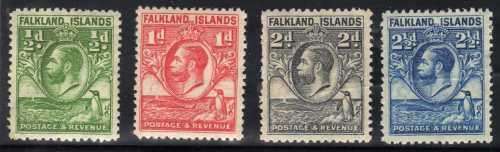 FALKLAND ISLANDS 1929 DEFIN ½d - 2½d MOUNTED MINT. SG 116-9. CAT 17,75 POUNDS. (2018)