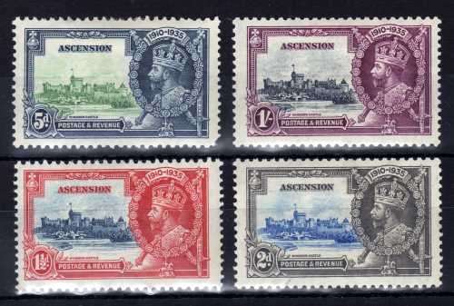 Patross - ASCENSION 1935 SILVER JUBILEE SET OF 4 MOUNTED MINT. SG 31-4. CAT 55 POUNDS.