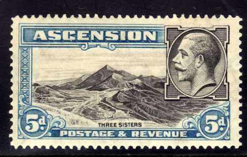 ASCENSION 1934 DEFIN 5d BLACK & BLUE VERY FINE MM. SG 26. CAT 2.25 POUNDS. (2018)