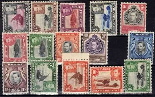KENYA UGANDA TANGANYIKA 1938 DEFIN PART SET OF 15 LMM. CAT 254 POUNDS. (2018)