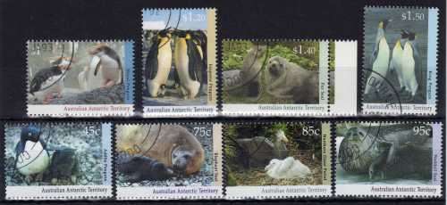 AUSTRALIAN ANTARCTIC TERRITORY 1992 ANTARCTIC WILDLIFE SET OF 8 VFU. SG 90-97. CAT 9 POUNDS.