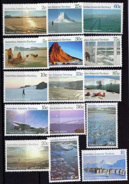 AUSTRALIAN ANTARCTIC TERRITORY 1984 ARCTIC SCENES SET OF 15 UMM. SG 63-77. CAT 11,50 GBP.