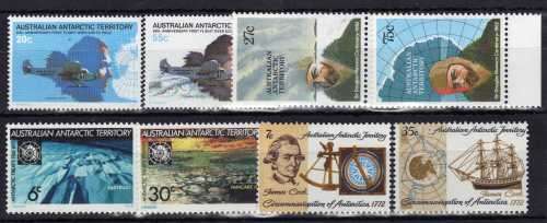 AUSTRALIAN ANTARCTIC TERRITORY 1971-82 4 SETS UMM. SG 19-22, 35-36, 53-54. CAT 8,75 GBP.