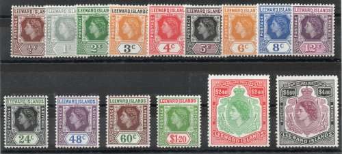 LEEWARD ISLANDS 1954 QEII SET OF 15 SUPERB UNMOUNTED MINT. SG 126-140. CAT 60 POUNDS. (2018)