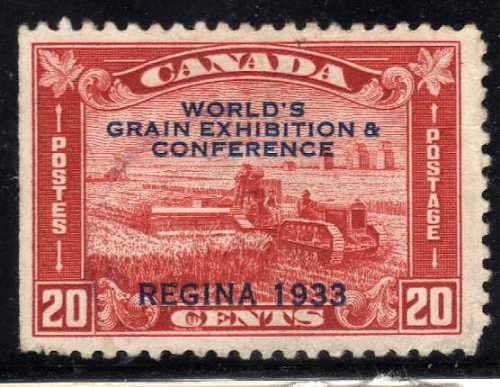 CANADA 1933 WORLD GRAIN EXHIBITION 20c VERY FINE USED. SG 330. CAT 14 POUNDS.