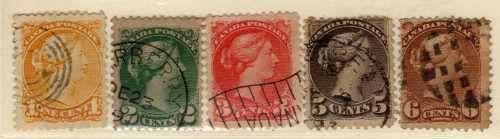 CANADA QV DEFIN PART SET OF 5 FINE USED.