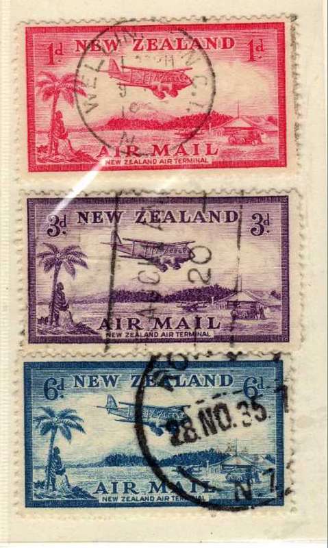NEW ZEALAND 1935 AIR SET OF 3 VFU. SG 570-2. CAT 6 POUNDS. (2018)