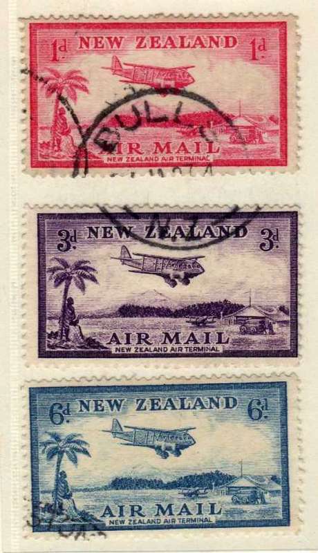 NEW ZEALAND 1935 AIR SET OF 3 VFU. SG 570-2. CAT 6 POUNDS. (2018)