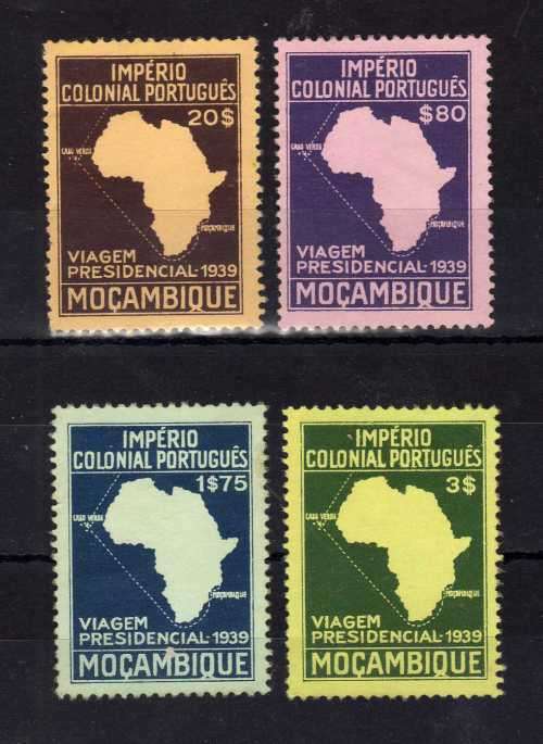 MOZAMBIQUE 1938 PRESIDENT CARMONA'S TOUR SET OF 4 MM. SG 379-382. CAT £188,75. (2013)