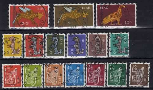 IRELAND 1968-70 DEFINITIVE SET OF 16 VFU. SG 247-262. CAT £21. (2018)