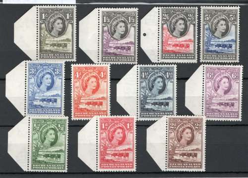 BECHUANALAND 1955 DEFIN PART SET OF 11 VERY FINE USED. (½d - 5/-) SACC 138-148. CAT R1129.(2019-20)