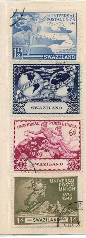 SWAZILAND 1949 UPU SET OF 4 VFU. SACC 47-50. CAT R80. (2019-20)