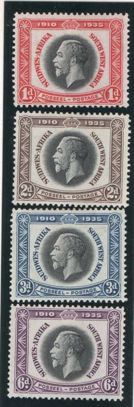 SOUTH WEST AFRICA 1935 SILVER JUBILEE SET OF 4 CLEAN MOUNTED MINT. SG 88-91. CAT £11,50. (2018)