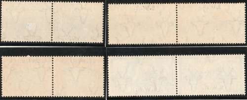 SOUTH WEST AFRICA 1938 VOORTREKKER CENT MEMORIAL FUND SET OF 4 PAIRS MINT. SACC 132-35. CAT R2550.