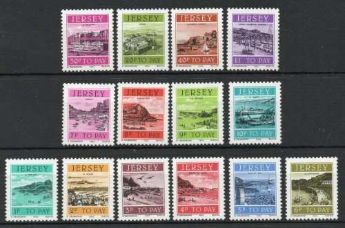 JERSEY 1982 POSTAGE DUE SET OF 14 UNMOUNTED MINT. SG D33-D346 CAT £5,10.
