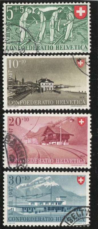 SWITZERLAND 1947 NATIONAL FETE FUND SET OF 4 VFU. SG 473-76. CAT 24,35 GBP. (2013)