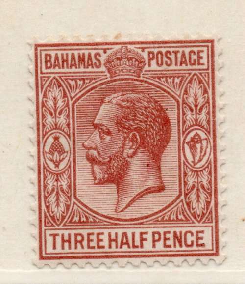 BAHAMAS 1921 DEFIN 1½d BROWN-RED MOUNTED MINT. SG 117. CAT 13 POUNDS. (2018)